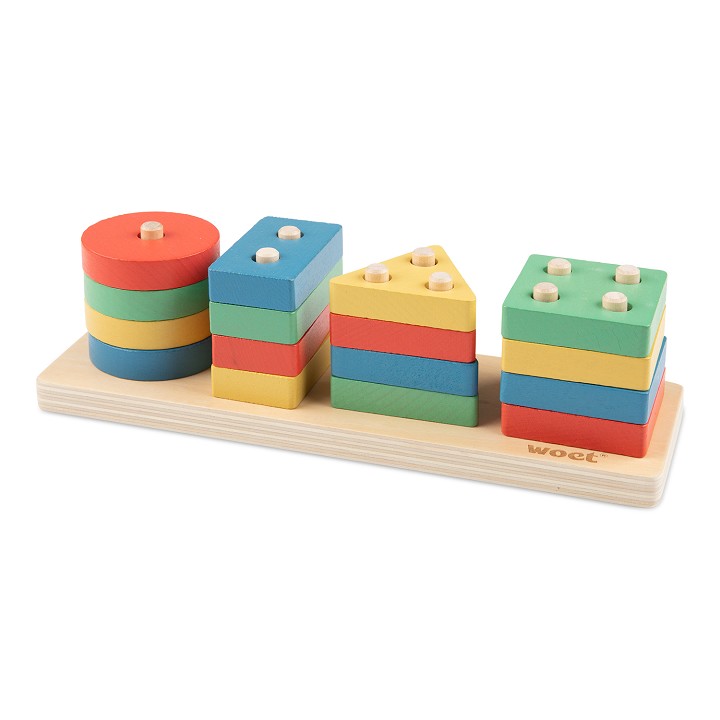 Geometrische stapel vormenpuzzel